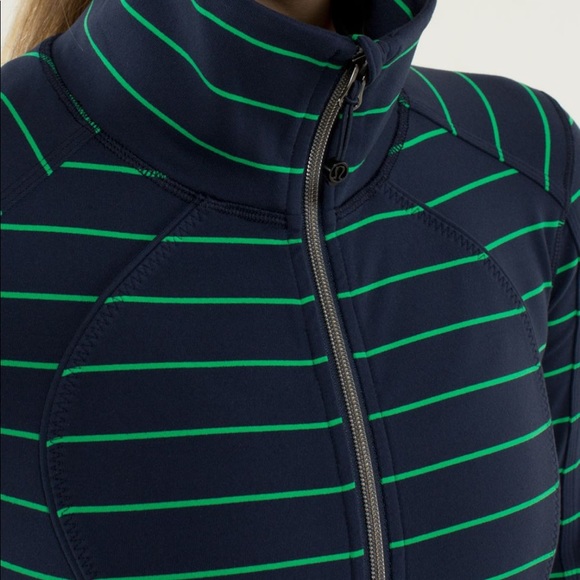 lululemon athletica Jackets & Blazers - Lululemon Nice Asana Jacket in Navy & Green Stripe